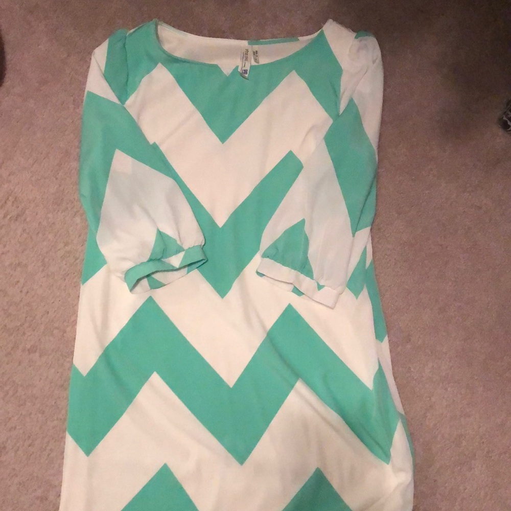 Pink Owl Zigzag print Dress